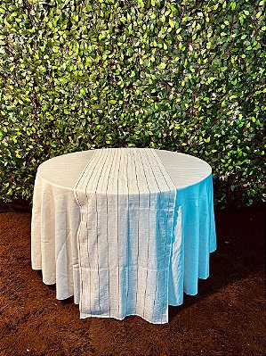 5151 Trilho mesa crepe voal branco com brilho