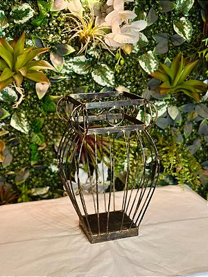 4754 Vaso quadrado rústico ferro