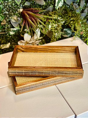 6312 Bandeja doce madeira com estopa p.