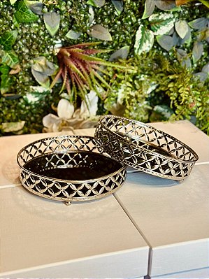 5079 Bandeja doce redonda prateada m.