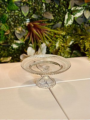 4761 Bandeja doce vidro com pé renaissance