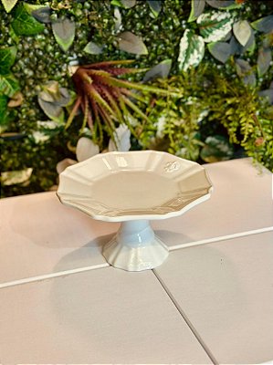 4790 Bandeja doce cerâmica branca m.