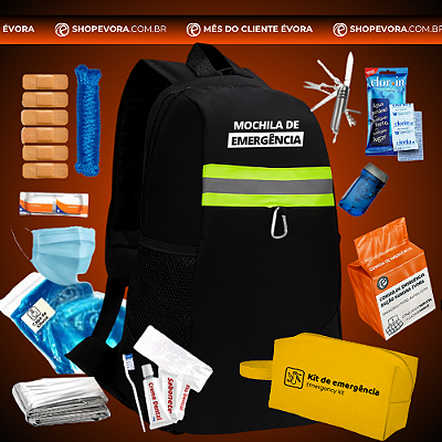 Mochila de Emergência Évora | Kit 72H - Fuga Rápida