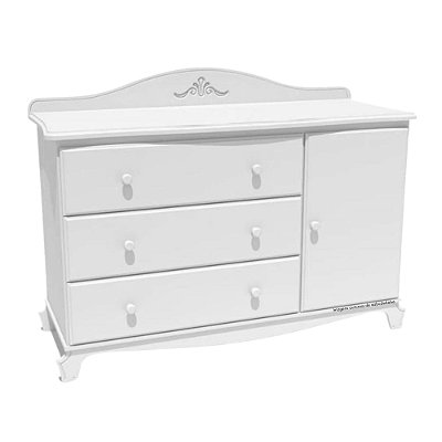 Cômoda Nantes - Com 1 Porta - 3 Gavetas - Branco