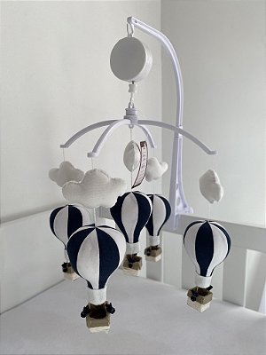 Mobile musical - balão azul marinho.