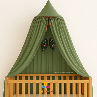 Dossel Tenda Mosquiteiro - Verde com Folhas