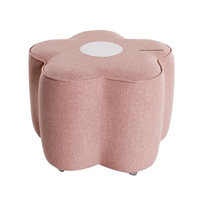 Puff Flor - Rodizio - Linho Rosa - Tecido 107A