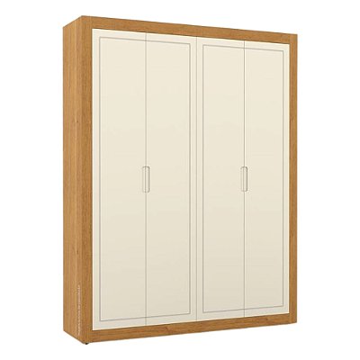 Guarda-Roupa Tutto New - 4 Portas - Freijó / Off White - 70795 - prontaentrega