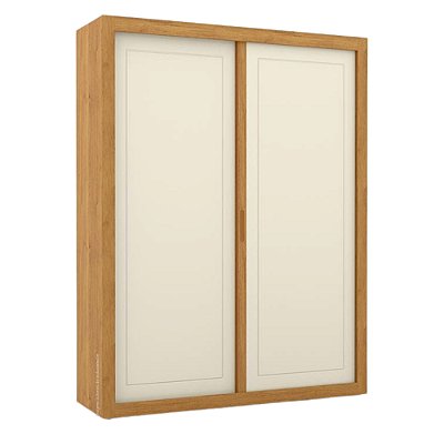 Guarda-Roupa Tutto New - 2 Portas De Correr - Off White / Freijó - 70798