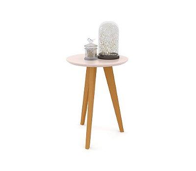 Mesa Lateral Liv - Rosa - Pés Freijo - 51415