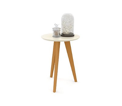 Mesa Lateral Liv - Off White - Pés Freijo - 51468 - prontaentrega