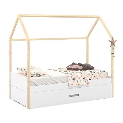 Cama Kids Liv - Com Auxiliar - Branco / Natural  51578