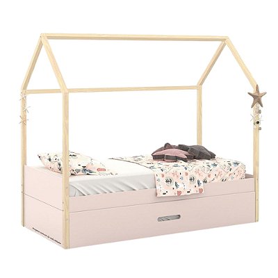 Cama Kids Liv - Com Auxiliar - Rose / Natural  51580