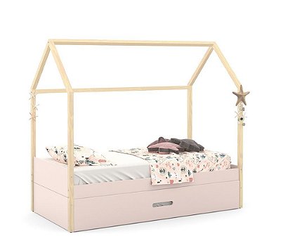 Cama Kids Liv - Com Auxiliar - Rose / Natural  51580