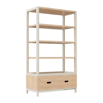 Estante Tupi 90 - Carvalho / Areia