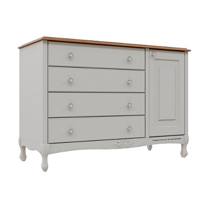 Cômoda Ópera - Com Porta - Tampo Madeira - Provençal