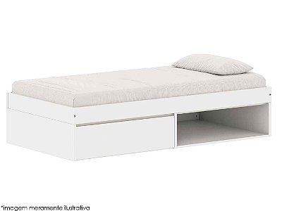 Cama Arcos Play - 1 Gaveta e 1 Espaço Para Futon - Branco
