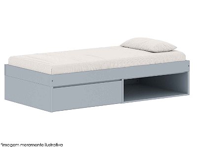 Cama Arcos Play - 1 Gaveta e 1 Espaço Para Futon - Azul Sereno