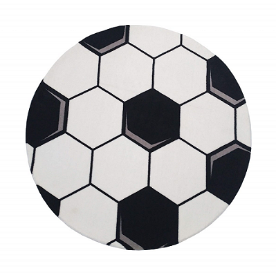 Tapete - Bola De Futebol Cinza - Redondo