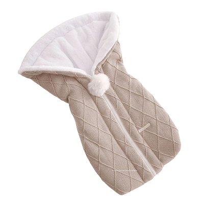 Saco De Dormir - Tricot - Com Pelúcia - Bege Nuvem