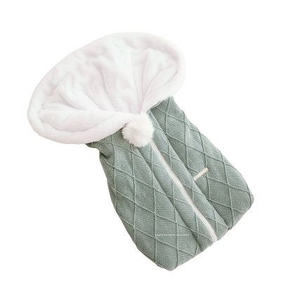 Saco De Dormir - Tricot - Com Pelúcia - Verde M.Plantação