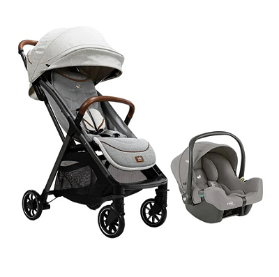 Combo Parcel - Carrinho + Bebê Conforto - Cinza Oyster