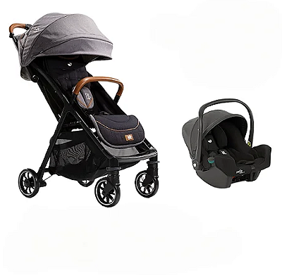 Combo Parcel - 3 em 1 - Carrinho + Bebê Conforto + Base Isofix - Cinza Carbon