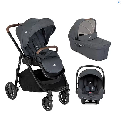 Combo Carrinho Versatrax e - Carrinho + Bebê Conforto + Moisés - Preto Moonlight
