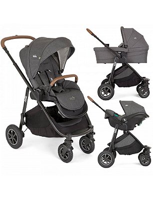 Combo carrinho versatrax cycle - carrinho + bebê conforto + moisés - shell gray