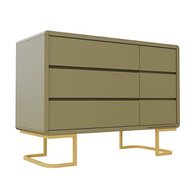 Cômoda Sonhos - Com Porta - Pés Metálicos - Verde Cacto