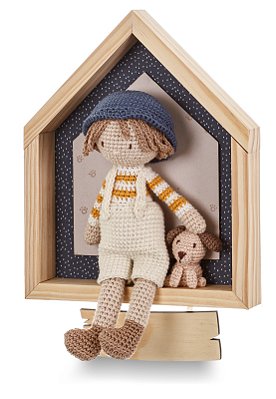 Quadro Porta Maternidade Amigurumi Casa - Au Au - 109028 - Personalizado