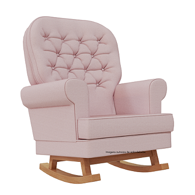 Poltrona De Amamentação Comfort - Com Balanço - Sarja Rose