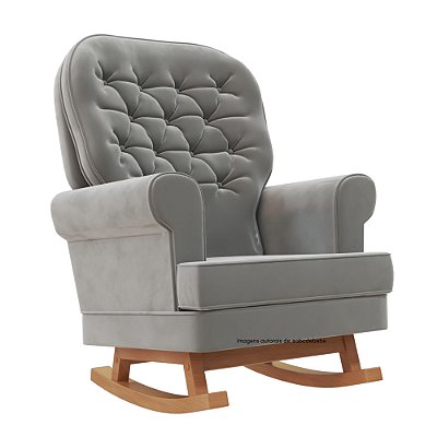 Poltrona De Amamentação Comfort - Com Balanço - Veludo Cinza