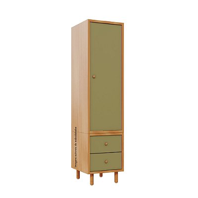Armário Modular 1 Porta -  Pés Joy - Madeira Cacto