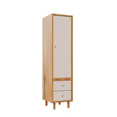 Armário Modular 1 Porta -  Pés Joy - Madeira Rosa Old