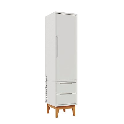 Armário Modular 1 Porta -  Pés Bo - Branco