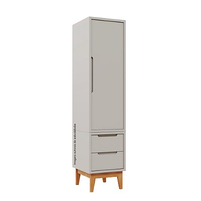 Armário Modular 1 Porta -  Pés Bo - Cinza