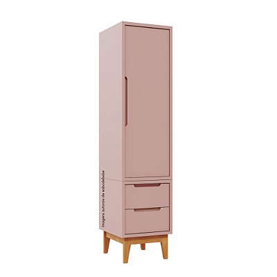 Armário Modular 1 Porta -  Pés Bo - Rose