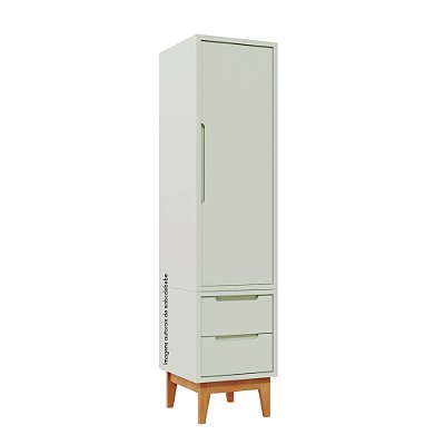 Armário Modular 1 Porta -  Pés Bo - Verde Old