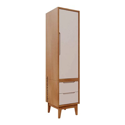 Armário Modular 1 Porta -  Pés Bo - Madeira Rosa Old