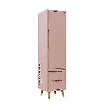 Armário Modular 1 Porta -  Pés Sonhos - Rose