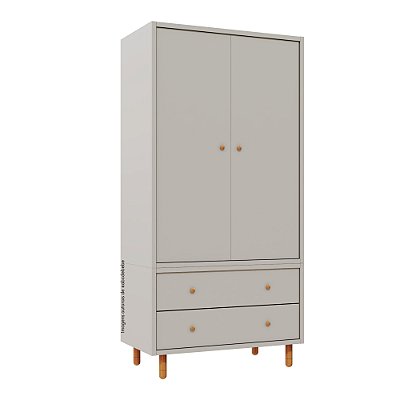 Armário Modular 2 Portas -  Pés Joy - Cinza