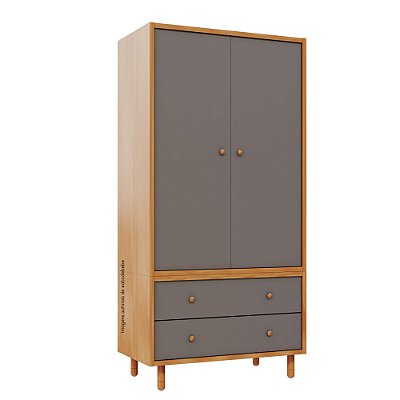 Armário Modular 2 Portas -  Pés Joy - Madeira Fendi