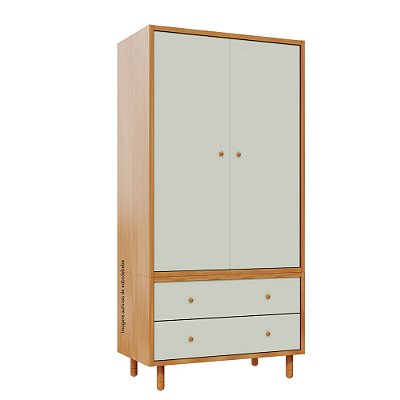 Armário Modular 2 Portas -  Pés Joy - Madeira Verde Old