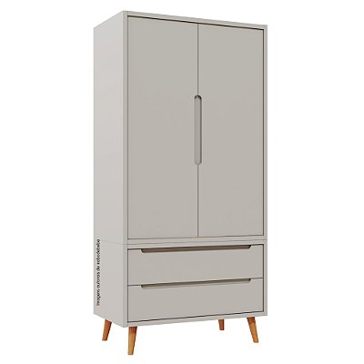 Armário Modular 2 Portas -  Pés Sonhos - Cinza