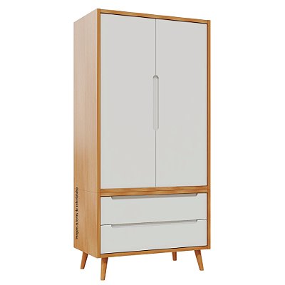 Armário Modular 2 Portas -  Pés Sonhos - Madeira Branco