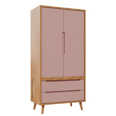Armário Modular 2 Portas -  Pés Sonhos - Madeira Rose