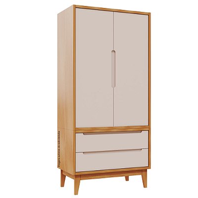 Armário Modular 2 Portas -  Pés Bo - Madeira Rosa Old