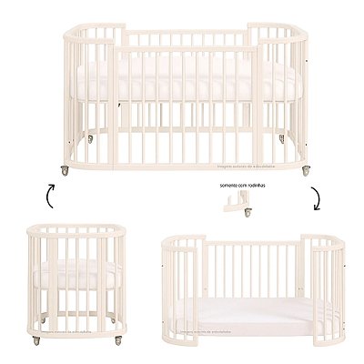 Berço Evolutivo Sleep - 3 em  1 - Amendôa - Off White