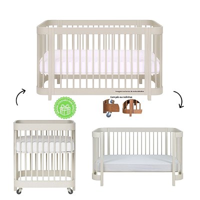 Berço Multifuncional Lola - 3 em 1 - Grey